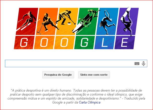 Google Doodle – “Jogos Olímpicos de Inverno” – Sochi 2014 (Rússia)